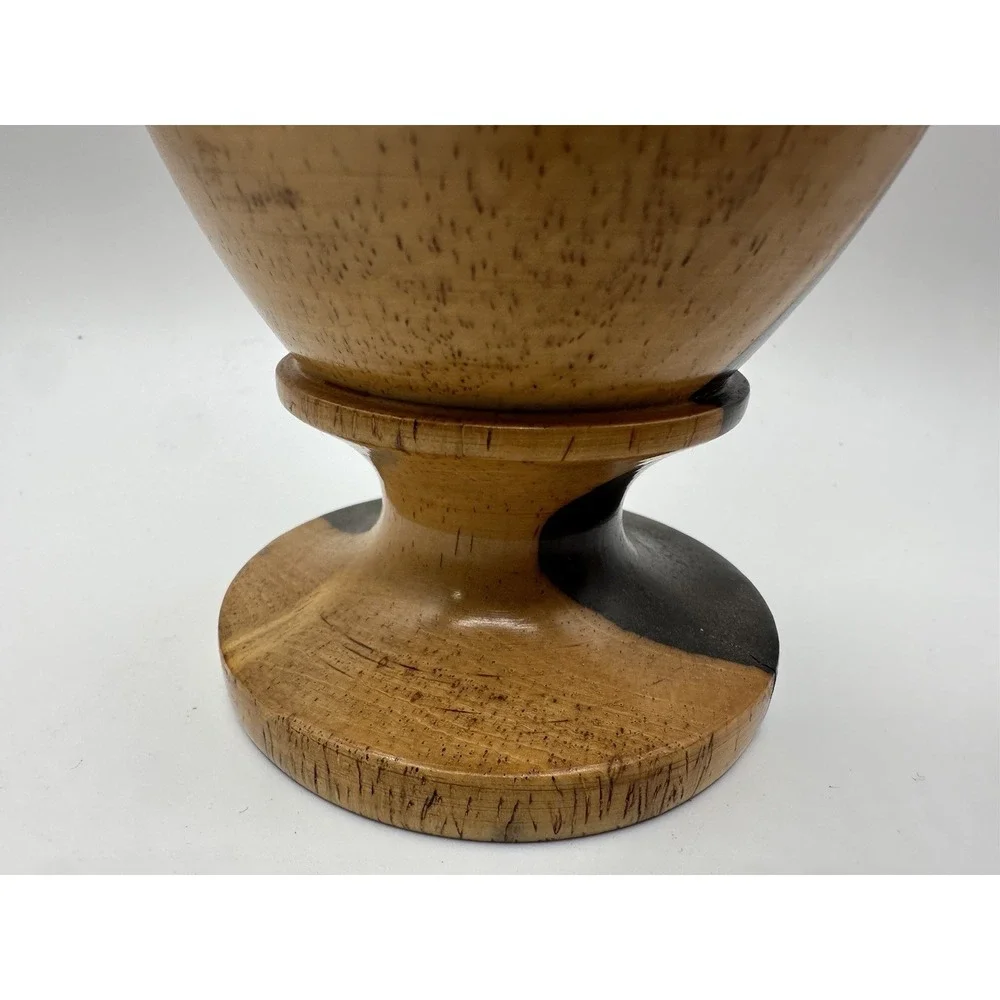 Vintage Multitone Solid Wood Hand Crafted Turned Footed‎ Bud Vase 6